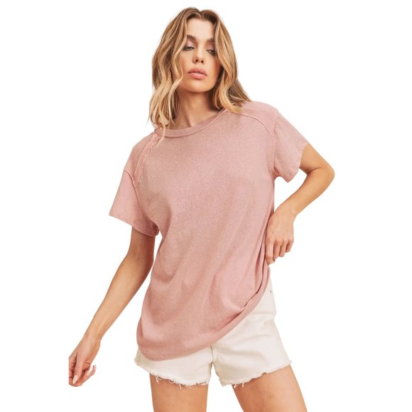 AEMI + CO Junie Tee Pink Size M - Picture 7 of 8